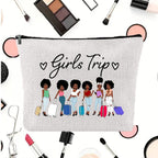 Linen printed cosmetic bag, cosmetic lipstick storage bag, small simple zipper evening clutch bag, - SJB-DIAMOND ELITES