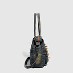 Large capacity hobo shoulder tote bag, Spice Girl bag women's old retro shoulder bag, washed denim bag, casual women's bag - SJB-DIAMOND ELITES
