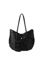 Casual Nylon Large Capacity Hobo Bag - Portable Tote Bag for Women with Design Pleated Shoulder Bag