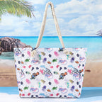 Printed beach bag, large capacity casual shoulder tote bag, simple fashion summer travel tote bag lightweight - SJB-DIAMOND ELITES