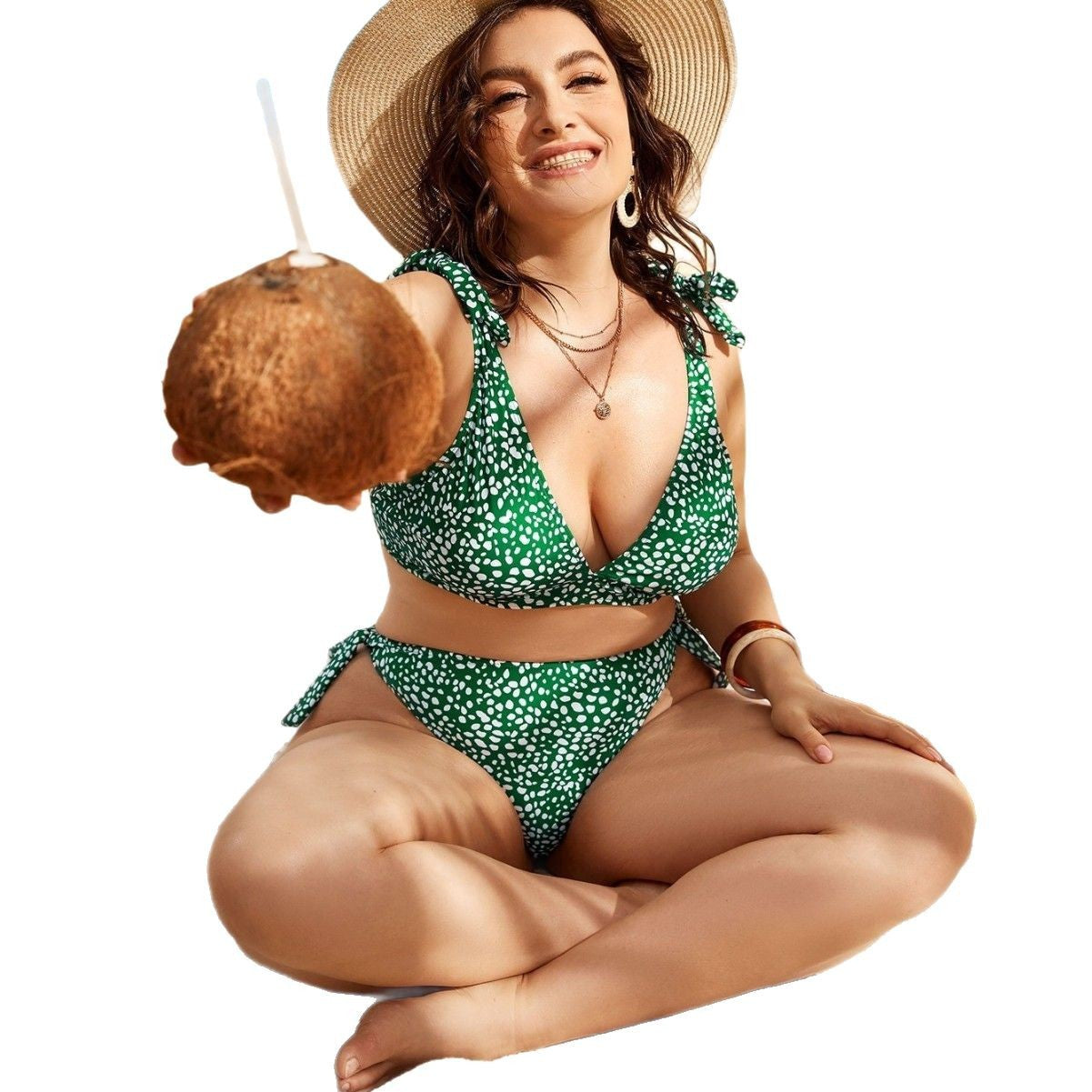 Striped Plus Size Women 2 Pieces Bikini Women's Plus Size Bathing Suits Two Piece High Cut Bikini Sets Waist Swimsuits Swimwear Large Size Swimsuit Off Shoulder High Waist Bathing Suit High Cut Swimwear Stevvex