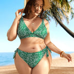 Striped Plus Size Women 2 Pieces Bikini Women's Plus Size Bathing Suits Two Piece High Cut Bikini Sets Waist Swimsuits Swimwear Large Size Swimsuit Off Shoulder High Waist Bathing Suit High Cut Swimwear Stevvex