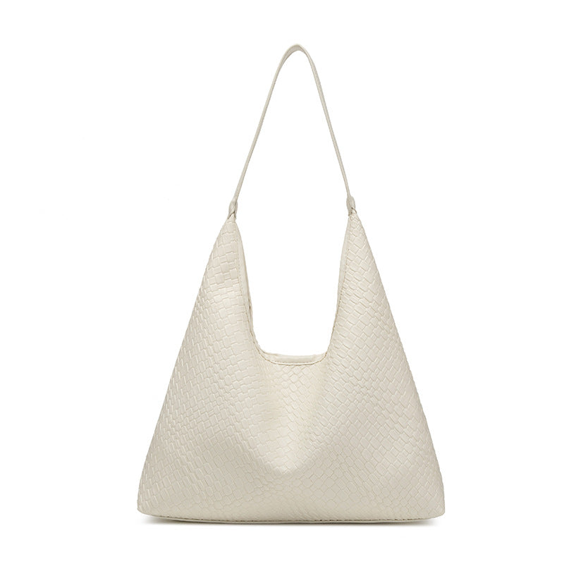 Soft leather woven hobo bag for women, tote bag for women, casual large capacity handheld shoulder bag, shoulder hobo purse - SJB-DIAMOND ELITES