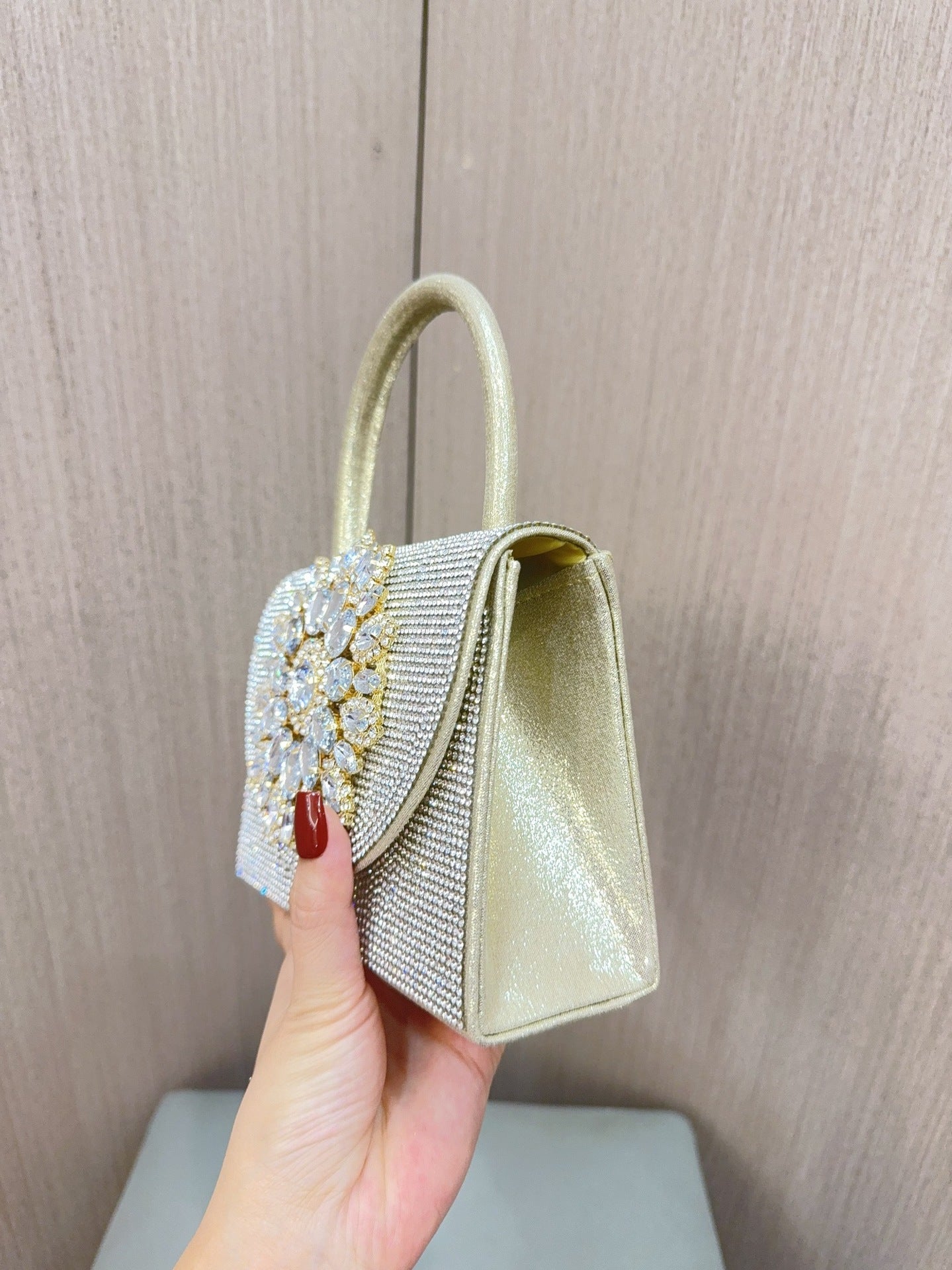 Womens Sparkly Rhinestone Glitter Clutch Purse Evening Handbag Shoulder Bag for Wedding Party Prom - SJB-DIAMOND ELITES