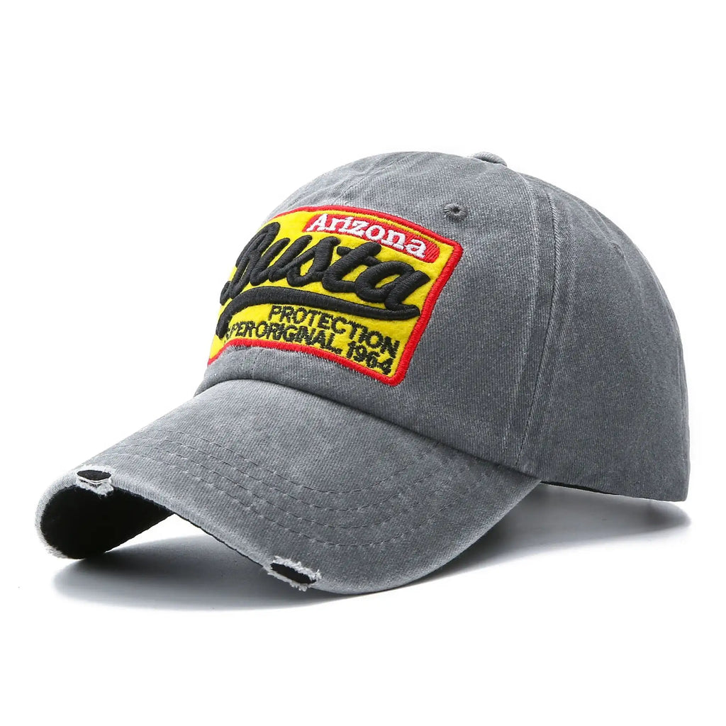 Washed Baseball Cap Patch Letters Hat