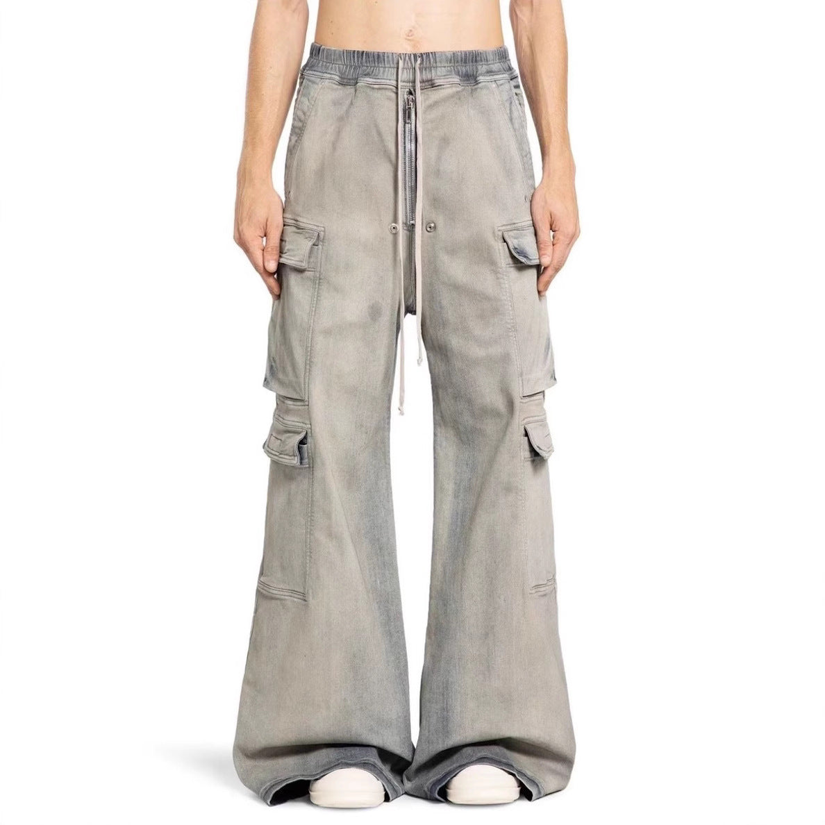 High Street RO Style Multi-pocket Workwear Mop Jeans Lootquake LLC