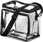 PVC clear lunch bag, adjustable strap front storage compartment mesh pocket, outdoor lunch bag with compartments - SJB-DIAMOND ELITES