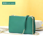 Genuine Leather simple shoulder bag women, stylish large capacity bag, tote purse double zipper, leather chain bag