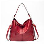 Large vegan leather hobo handbag for women with detachable long strap SHOMICOBOUTIQUE