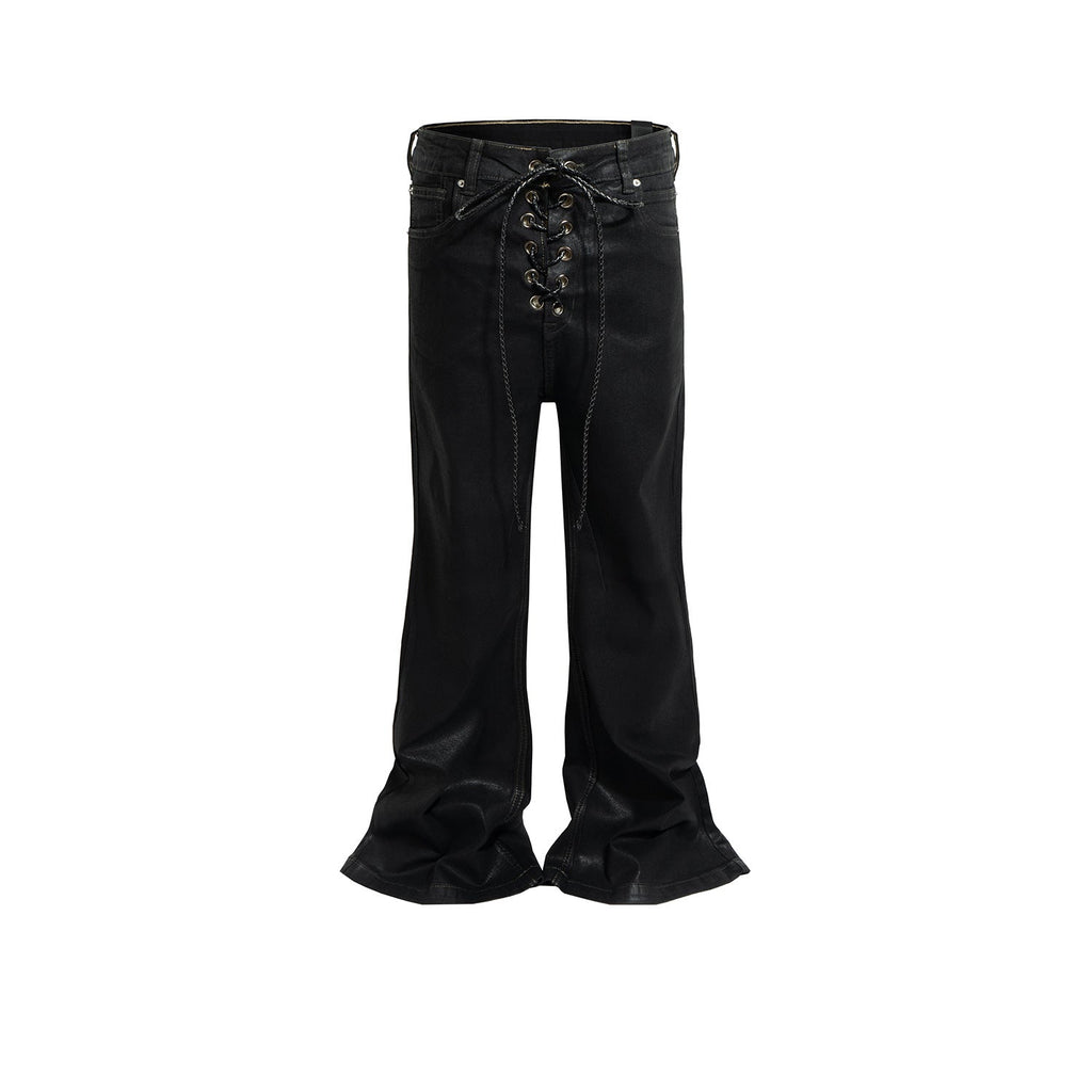 Men's Women's Coated Stretch Flared Jeans Lootquake LLC