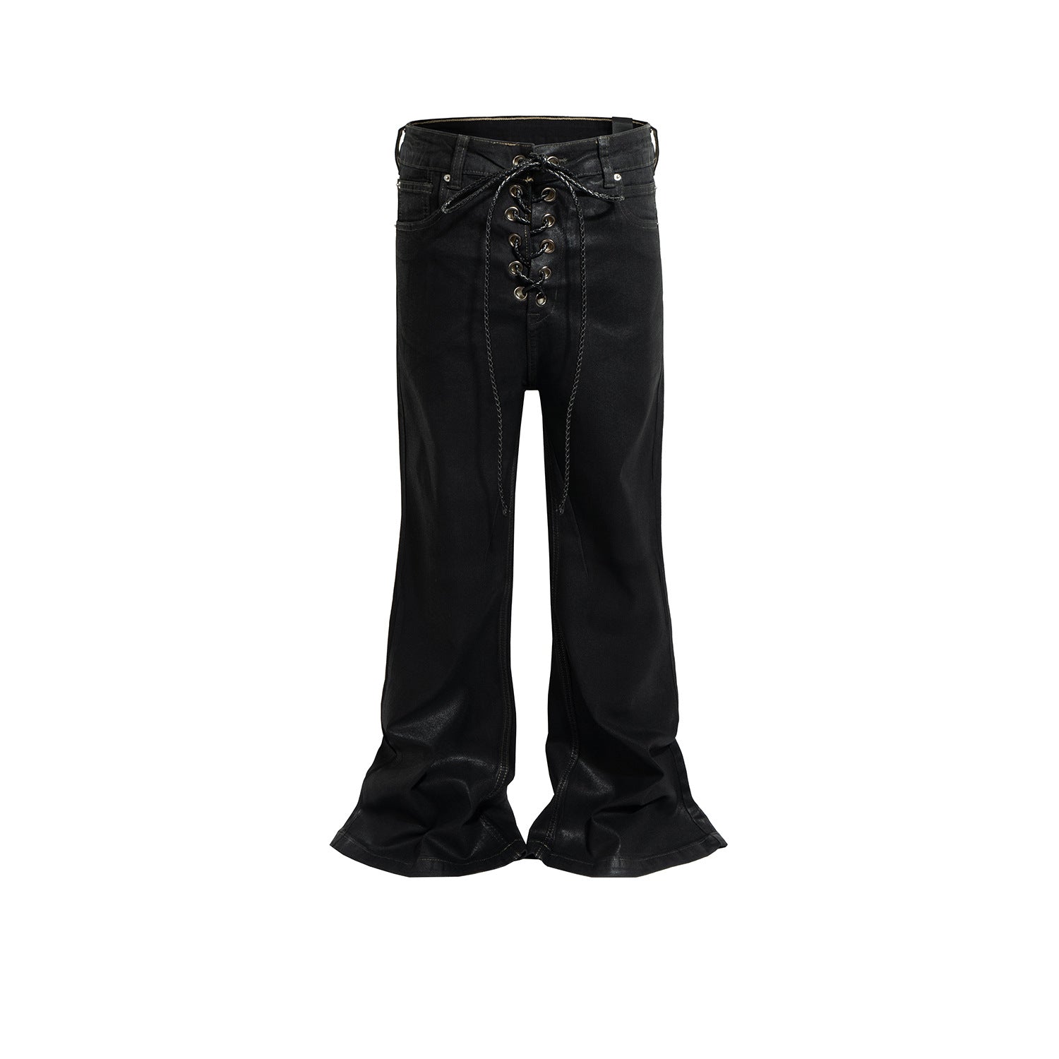 Men's Women's Coated Stretch Flared Jeans Lootquake LLC