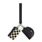 Multifunctional Fashion Checkerboard Women's Wrist Bag, Portable and Simple Mini Change Bag, Mini Zip Around Wristlet Wallet for WomenCoin Purse Small Cute for Teen GirlsDual Pouch Wristlet Portable keychain walletWristlet purses for women, - SJB-DIAMOND ELITES