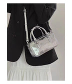 Retro crossbody bag, small square bag, small top handle purse metallic