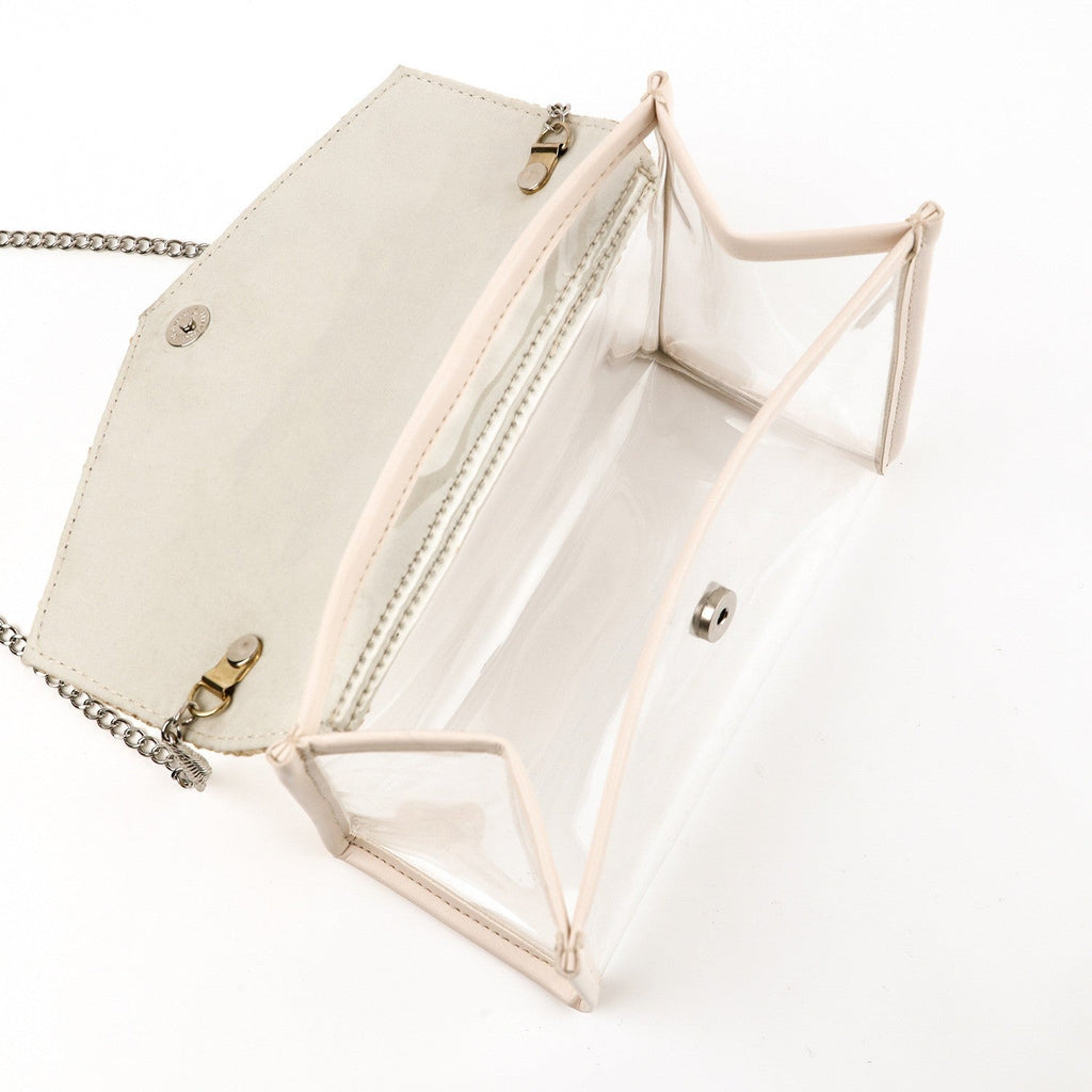 Ladies chain cosmetic storage bag, button makeup brush crossbody bag, transparent wash shoulder bag, - SJB-DIAMOND ELITES