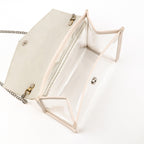 Ladies chain cosmetic storage bag, button makeup brush crossbody bag, transparent wash shoulder bag, - SJB-DIAMOND ELITES