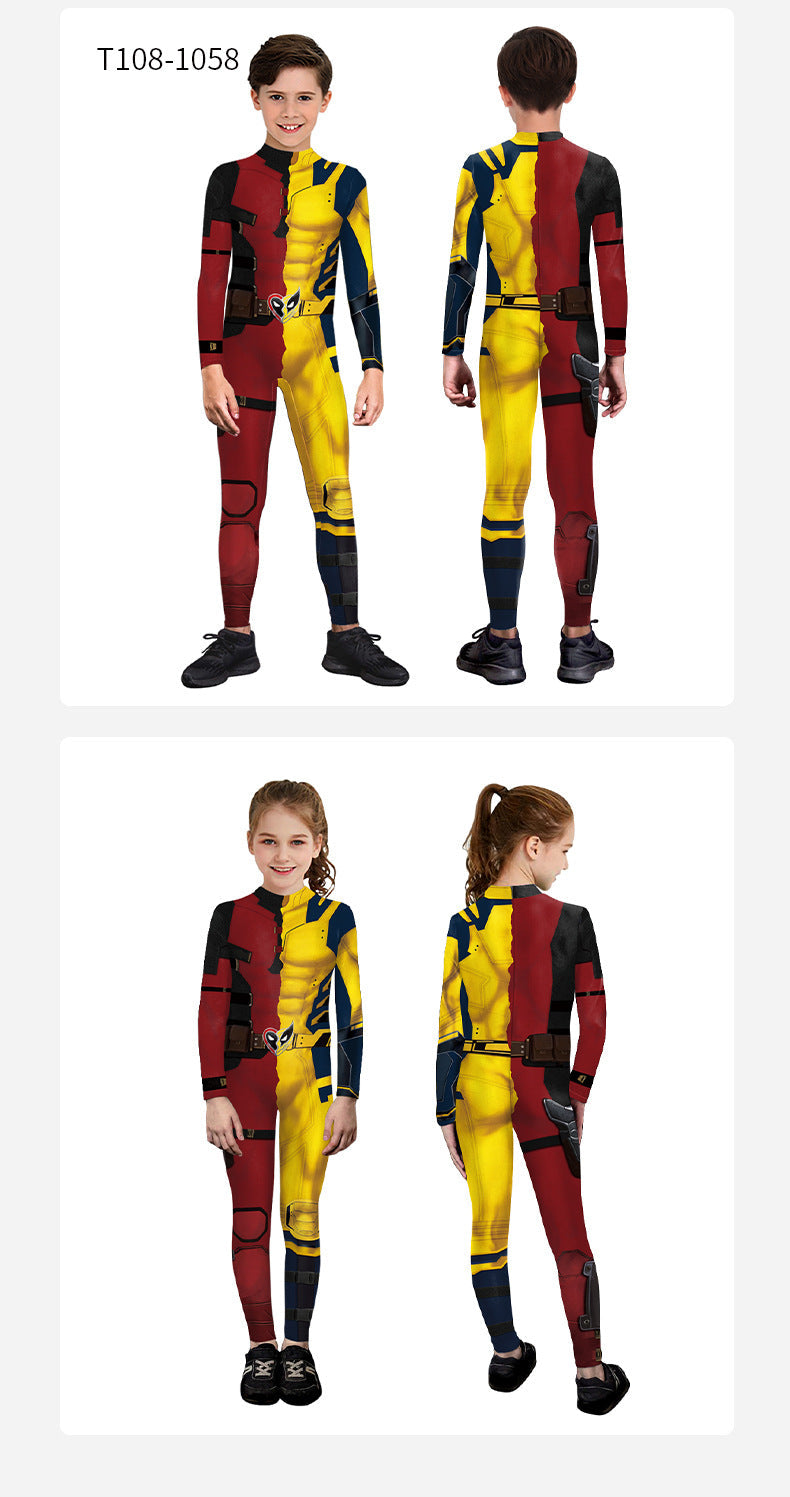 onepiece Halloween movie cos suit Deadpool 3 Wolverine costume playing suit printed jumpsuit - SJB-DIAMOND ELITES