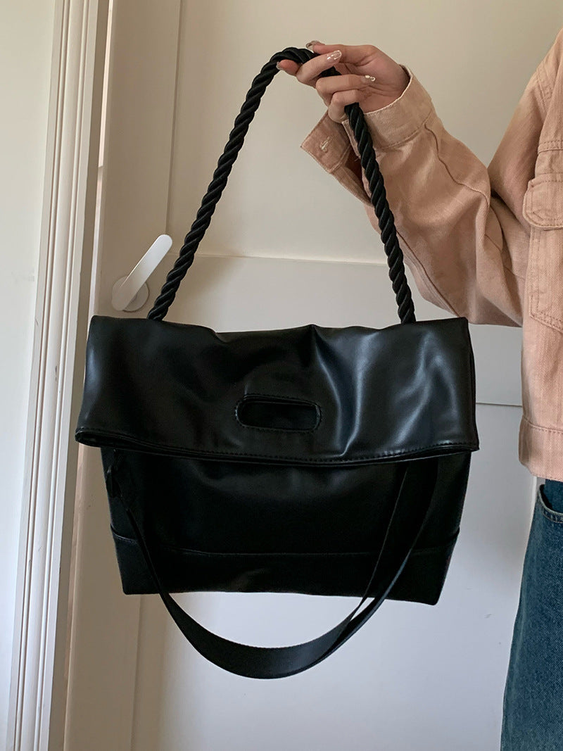 Simple retro brown soft leather commuter hobo bag, shoulder tote bag, design crossbody bag autumn and winter shoulder bag women - SJB-DIAMOND ELITES