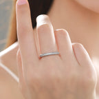 S925 Sterling Silver Diamond-encrusted Stackable Ring Pi-Mart