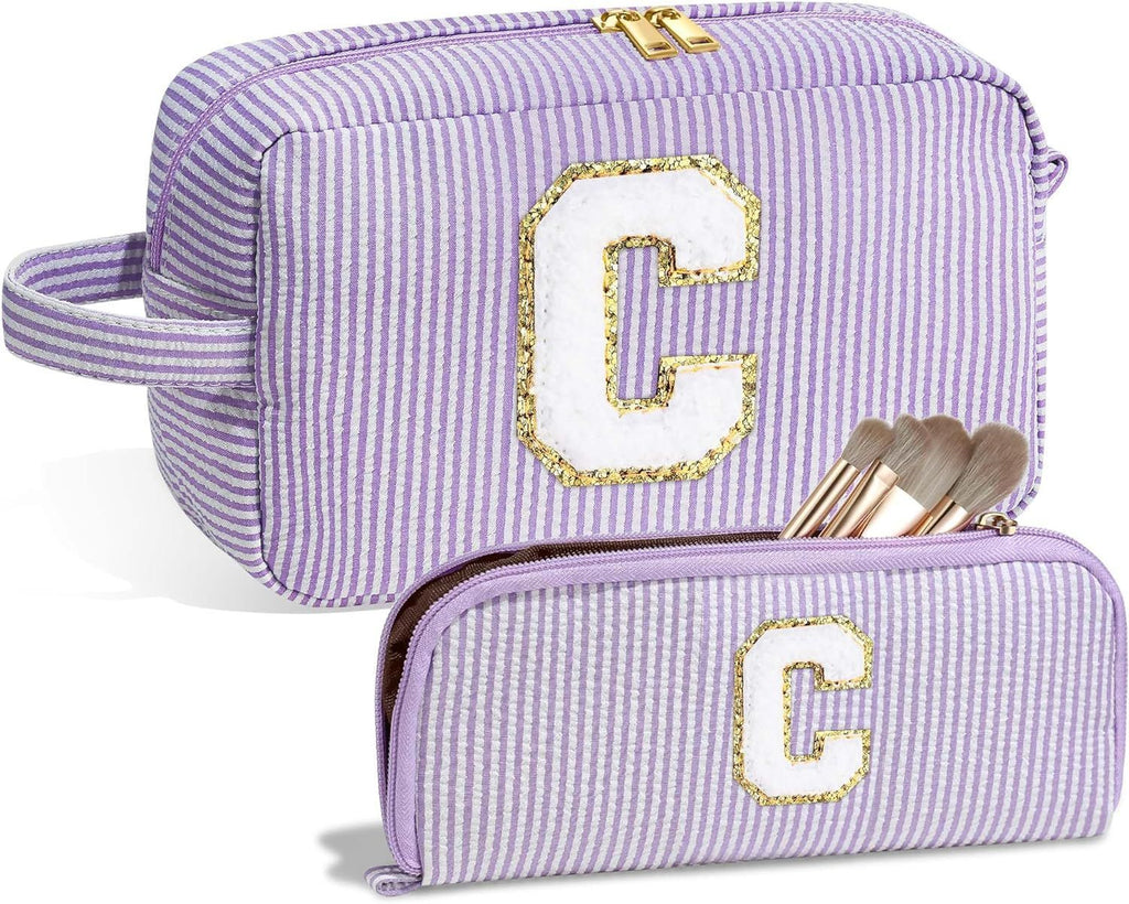 Travel Makeup Bag, Chenier Striped Makeup Bag, 2 in 1 lightweight makeup bags,Makeup bags, travel makeup bags,Makeup bag organizers,Makeup bags, small - SJB-DIAMOND ELITES