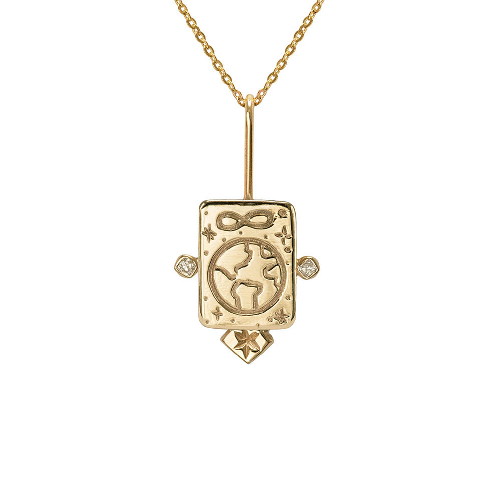 Tarot Titanium Steel Necklace Inlaid Zircon Stainless Steel Pi-Mart