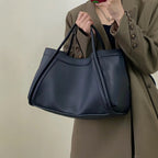 Large capacity top handle bag, casual minimalist popular versatile tote purse, retro commuter tote bag, shoulder bag with crossbody strap