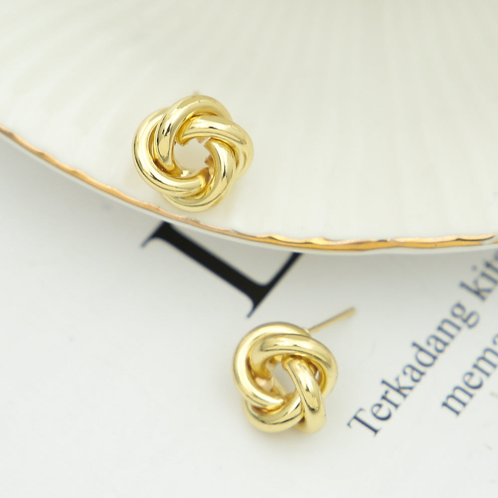 Hollow Tube Twisted Surround Hollow Ear Stud Pi-Mart