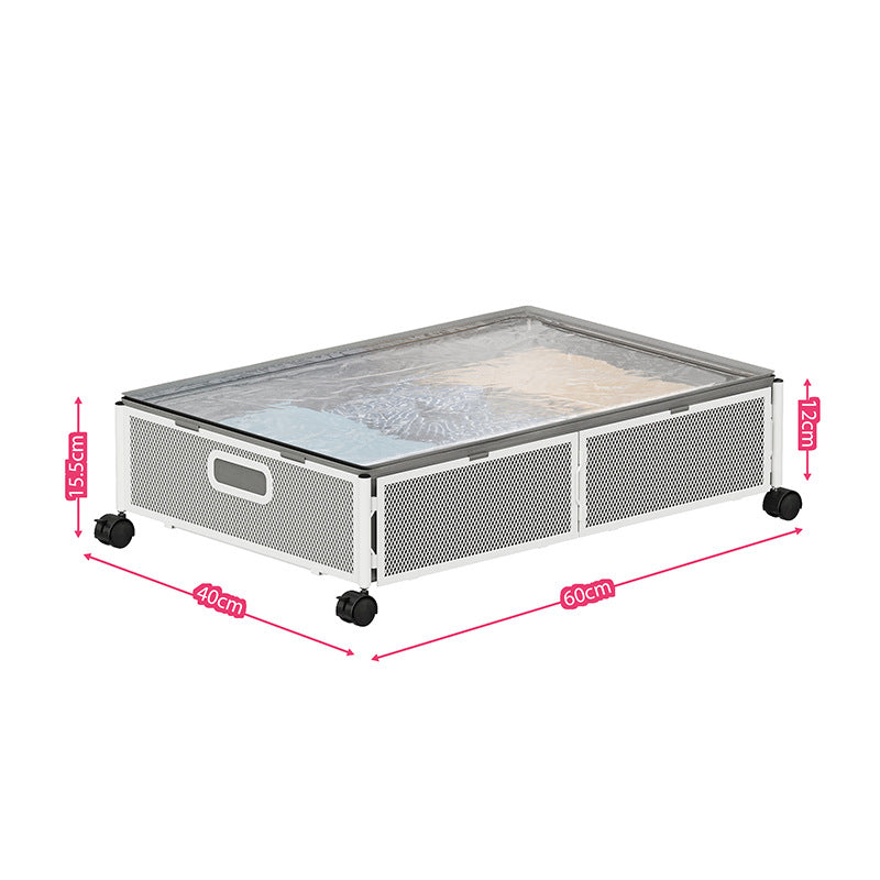 Bed Bottom With Lid Metal Fabric Pull-out Folding Clothes Shoes Book Storage Box Pi-Mart