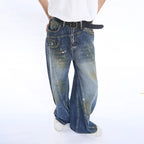 Fashion Brand Personalized Three-dimensional Cut Stitching Jeans Men Lootquake LLC