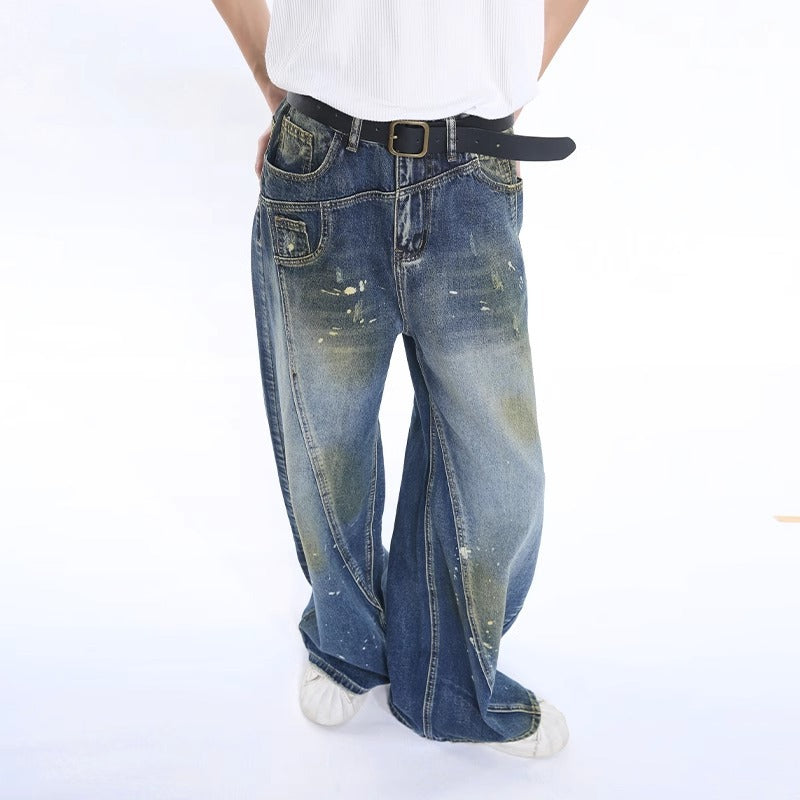 Fashion Brand Personalized Three-dimensional Cut Stitching Jeans Men Lootquake LLC