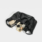 Versatile black shoulder bag, vintage pleated shoulder bag, crossbody hobo bag - SJB-DIAMOND ELITES