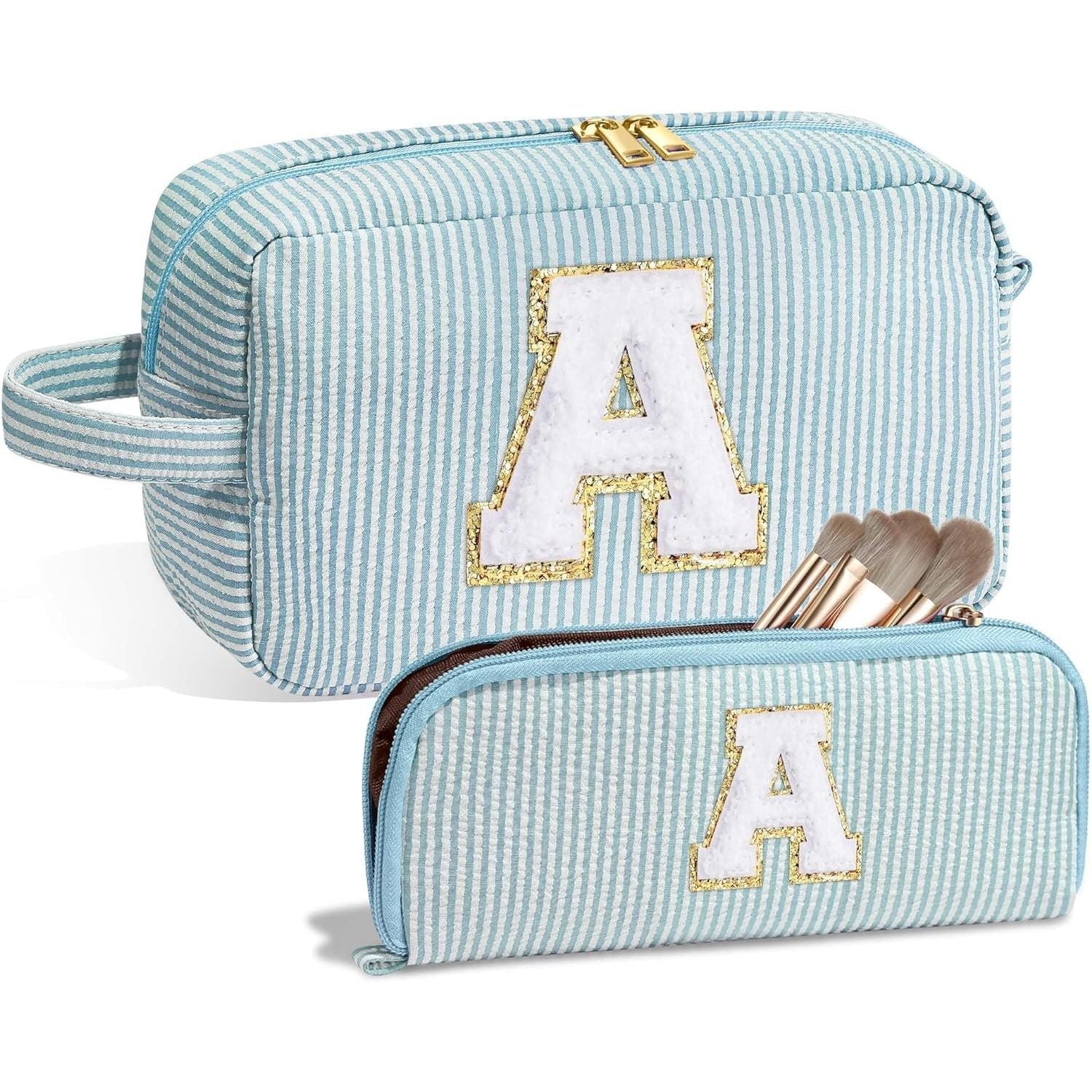 Travel Makeup Bag, Chenier Striped Makeup Bag, 2 in 1 lightweight makeup bags,Makeup bags, travel makeup bags,Makeup bag organizers,Makeup bags, small - SJB-DIAMOND ELITES