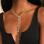 MAC088 Personalized Long Tassel Irregular Diamond Necklace - SJB-DIAMOND ELITES