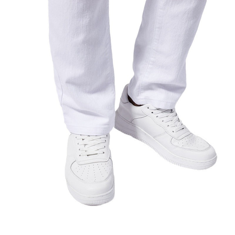 Men's European And American-style White Stretch Skinny Jeans Lootquake LLC