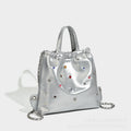 Versatile large capacity backpack purse, chain shoulder fashion diamond backpack with tote handle - SJB-DIAMOND ELITES