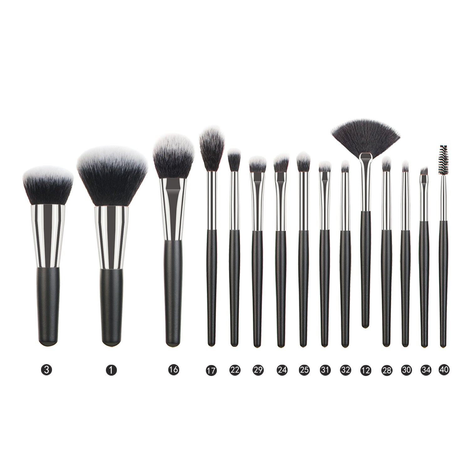 Animal Hair Makeup Brush Full Set Pi-Mart