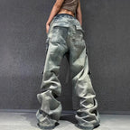 High Street RO Style Multi-pocket Workwear Mop Jeans Lootquake LLC