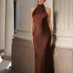 Satin Slip Dress with Low Back