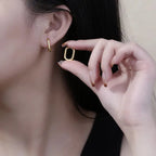 European And American Entry Lux U-shaped Earrings Female Simple Solid Lootquake LLC