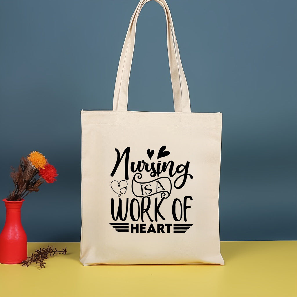 Canvas printed shoulder bag, fashionable and lightweight shopping bag, large-capacity cotton bag 2pcs hobo. - SJB-DIAMOND ELITES