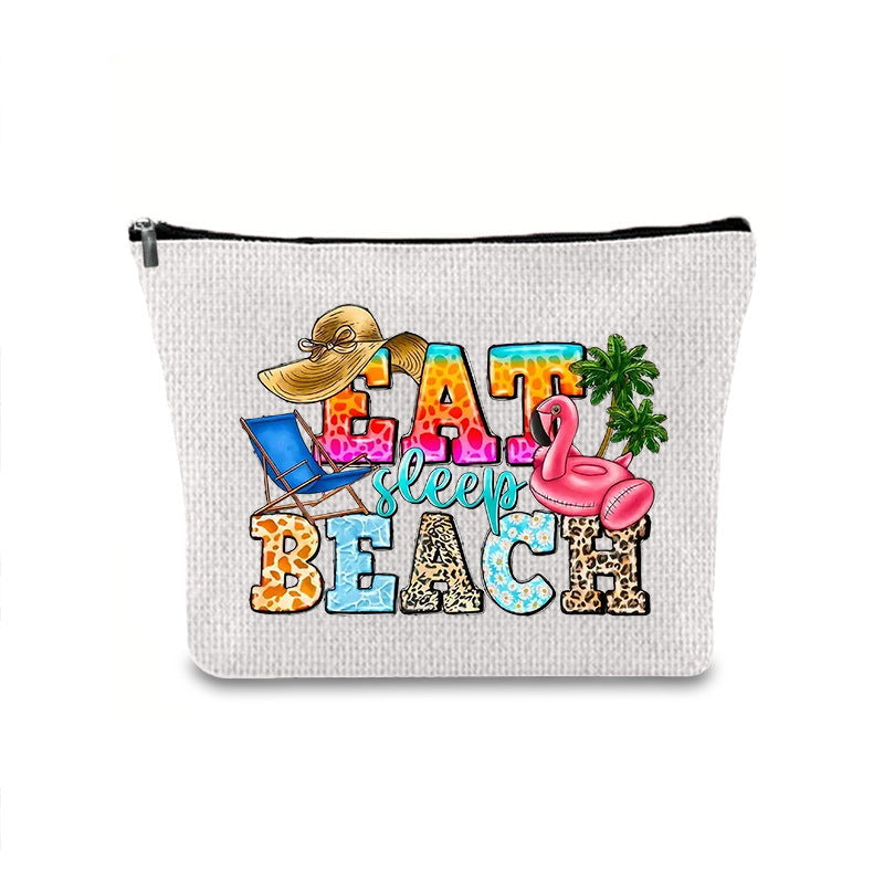 Linen printed cosmetic bag, cosmetic lipstick storage bag, small simple zipper evening clutch bag, - SJB-DIAMOND ELITES