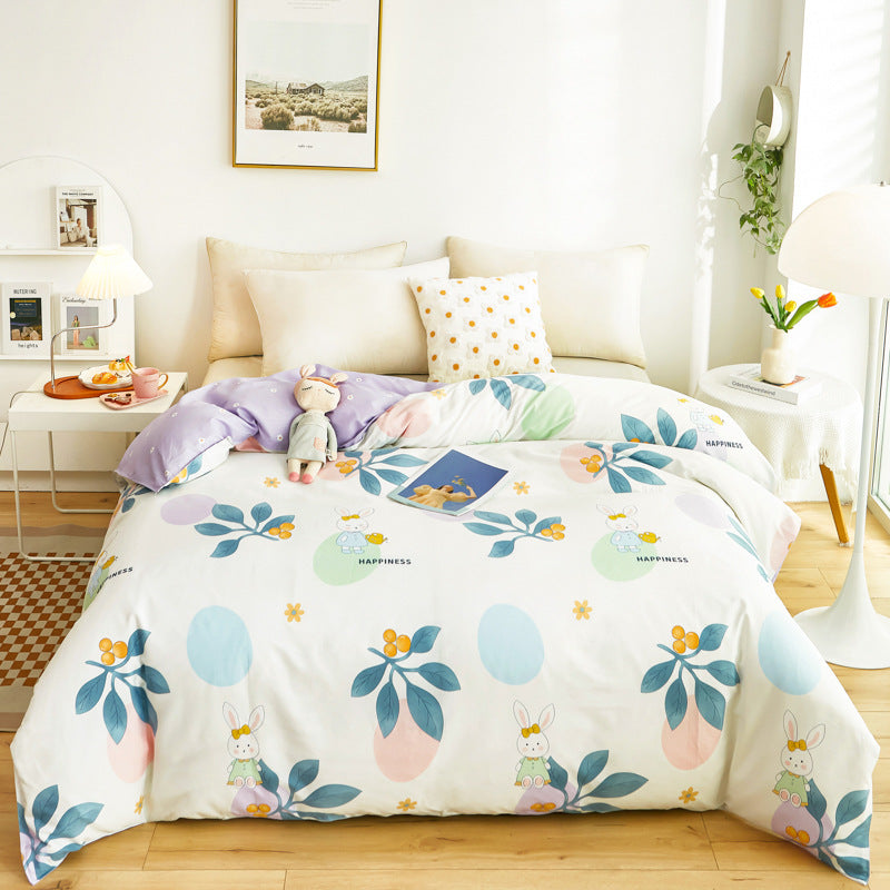 Cotton Duvet Cover One-piece Wholesale Pure Single Double Student Dormitory Bed Sheet Four-piece Set Pi-Mart