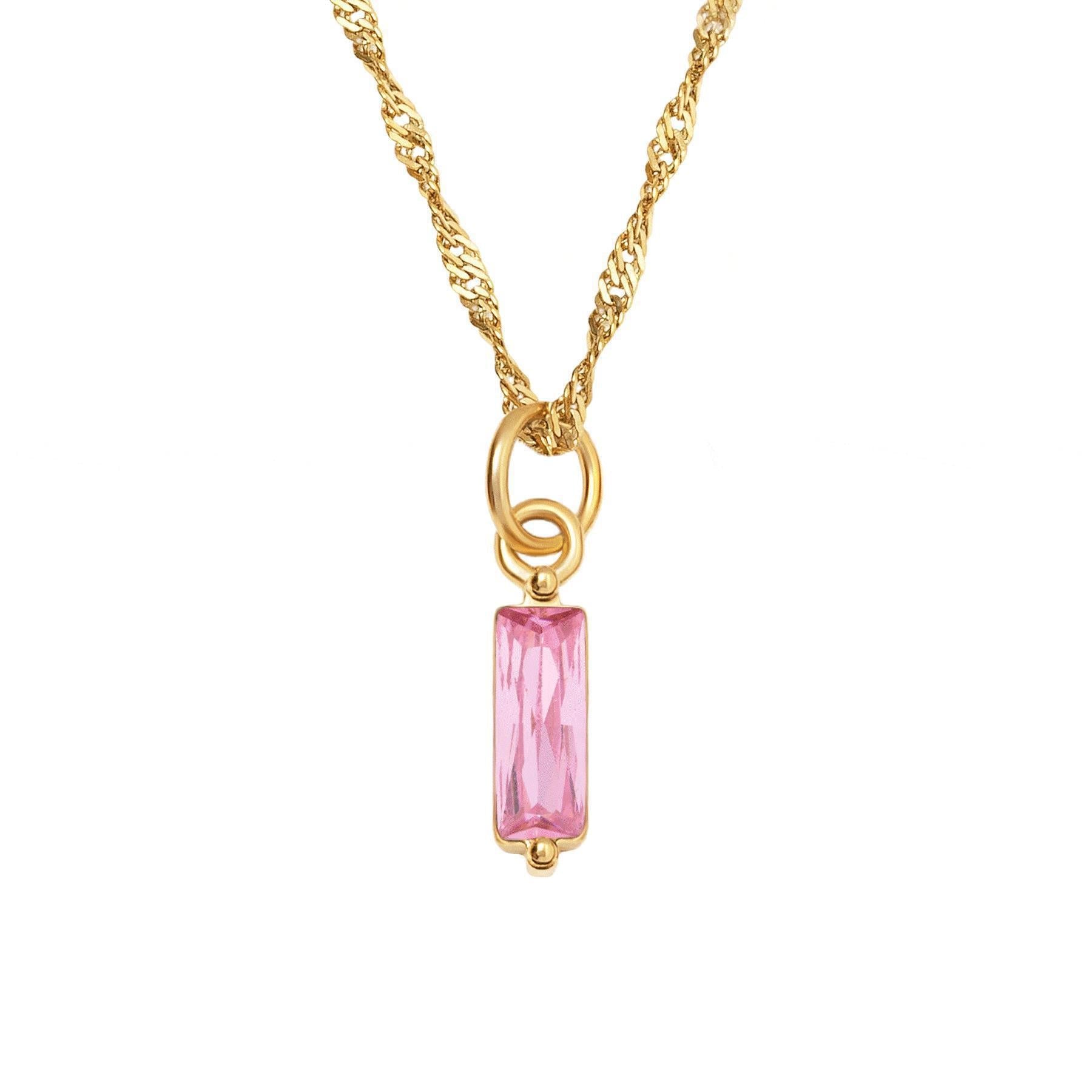 Color Twelve Birthstone Necklace Electroplating Pi-Mart