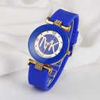 Fashion Women's Diamond Silicone Strap Quartz Watch - SJB-DIAMOND ELITES