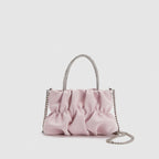 Mini rhinestone hand-held pleated bag, fashion party tote crossbody cloud chain woman - SJB-DIAMOND ELITES