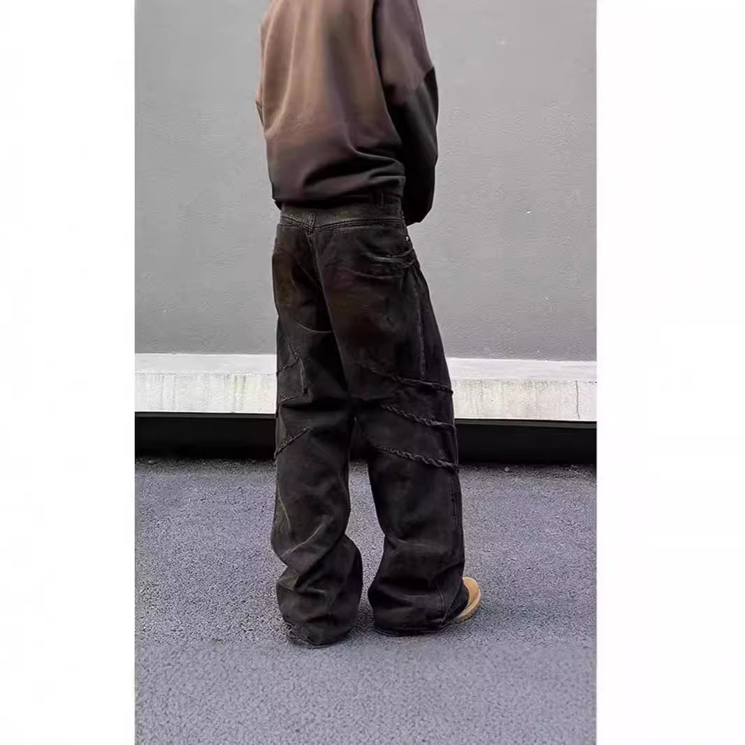 High Street Design Distressed And Dirty Waste-style Jeans For Men Lootquake LLC