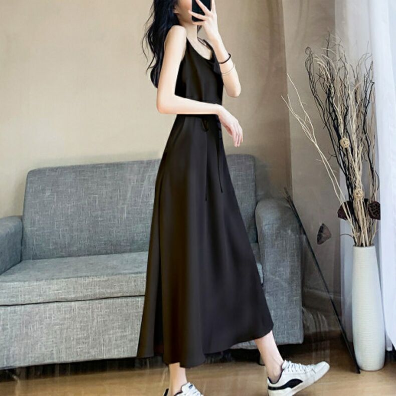 Summer Dresses for Women Sleeveless Loose Sling Maxi Dresses Casual Plain Cami Long Dress SHOMICOBOUTIQUE