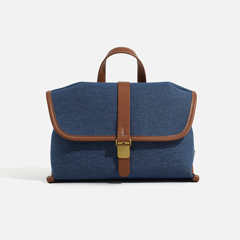 Denim messenger bag, women's casual canvas handbag, tote square bag - SJB-DIAMOND ELITES