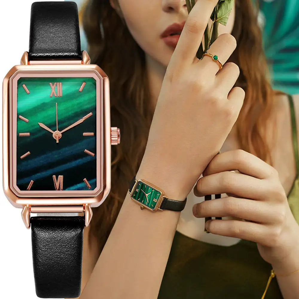 Retro Green Peacock Green Disc Watch Lootquake LLC