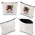 Linen printed cosmetic bag, cosmetic lipstick storage bag, small simple zipper evening clutch bag, - SJB-DIAMOND ELITES