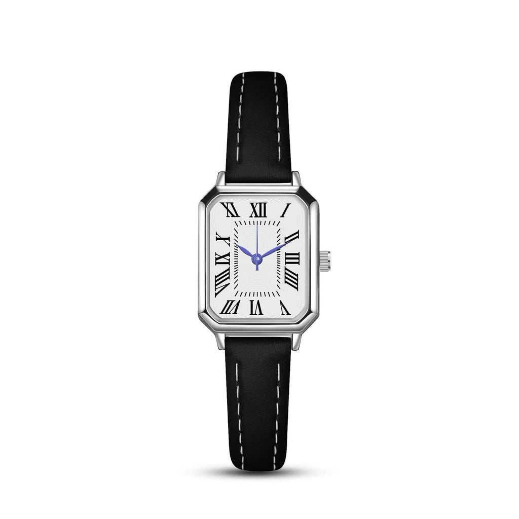 Artistic Silver Case Square Thin Strap Roman Women's Quartz Watch Lootquake LLC